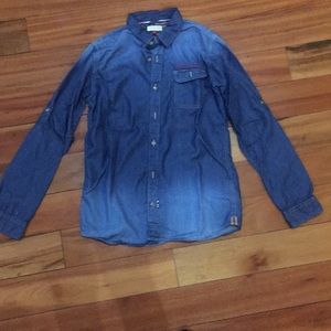 Faded Button Down Denim Shirt